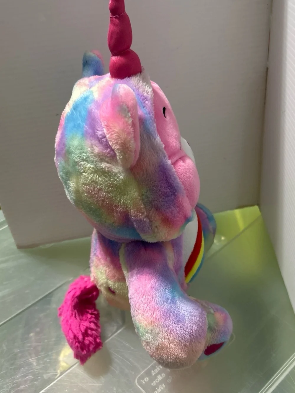 Care Bears Pink Rainbow Unicorn Plush - Multicolor Tie-Dye Cuddly Bear